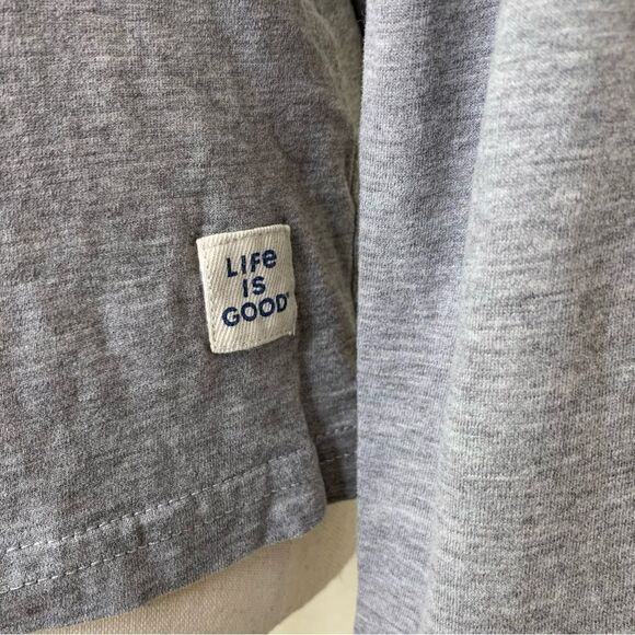 Life is Good Women’s Gray “Start Me Up” Long Sleeves Pullover Top - Picture 5 of 13